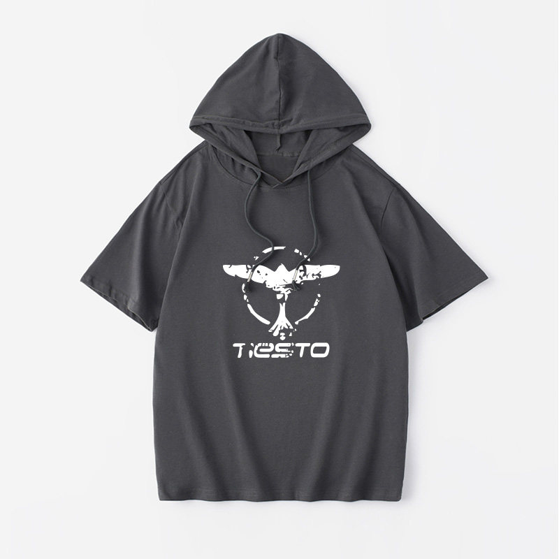 DJ Tiesto铁斯托T恤短袖衣服女男连帽背心宽松夏季情侣装棉上衣半