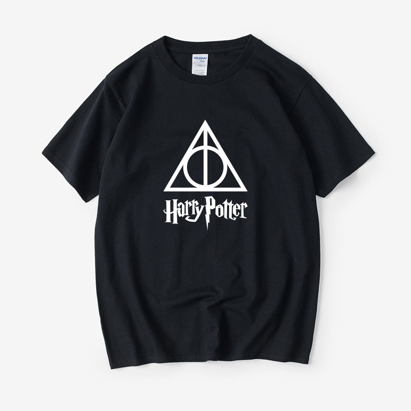 电影哈利波特 harry potter 死亡圣器t恤短袖圆领夏季男女情侣装