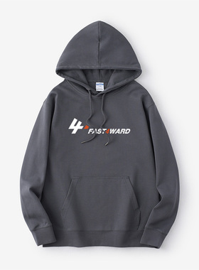 汽车 直线加速赛Fast4ward周边卫衣连帽潮衣服套头衫带帽男女