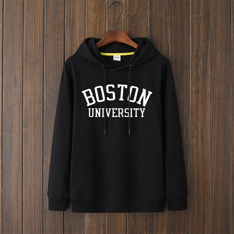 美国波士顿大学卫衣连帽时尚衣服