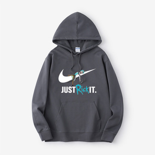 瑞克和与莫蒂联名对勾rick morty周边卫衣连帽简约衣服套头男 and