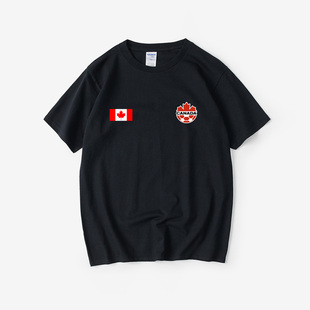 加拿大Canada国家队服足球运动训练T恤短袖 简约衣服女男圆领大码