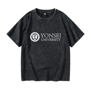 延世大学Yonsei University纪念品周边校服T恤短袖内搭衣服女男圆