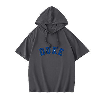 DUKE 杜克大学T恤短袖原创衣服女男连帽背心宽松夏季情侣装棉上衣