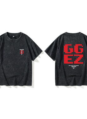 我的世界猪皇血神technoblade周边T恤短袖青少年衣服女男圆领大码