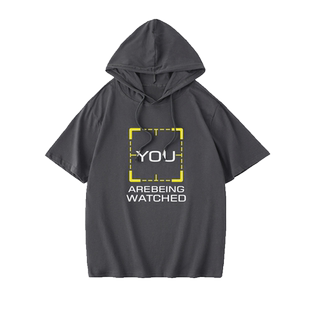 疑犯追踪周边T恤短袖港风衣服女男连帽背心宽松夏季情侣装棉上衣