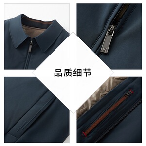 25年冬季中老年商务羽绒服白鸭绒内胆可拆J231P200图片