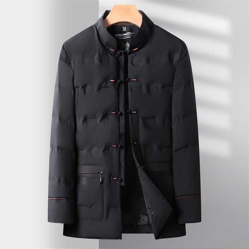 冬季中老年压胶羽绒服风唐装爸爸保暖外套男D2310P200挂拍,男装民族服装,星座804（原QT730）