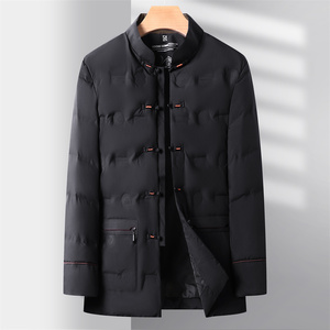 冬季中老年压胶羽绒服风唐装爸爸保暖外套男D2310P200挂拍
