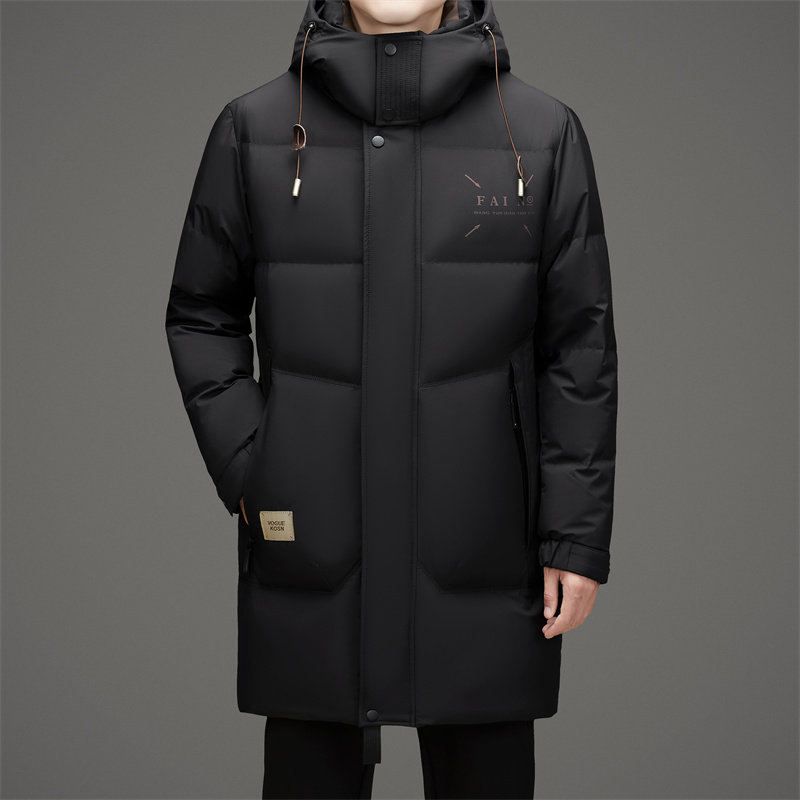 冬季可脱卸帽加厚保暖白鸭绒中长款男羽绒服外套XZ804/M9763P375,男装羽绒服,星座804（原QT730）