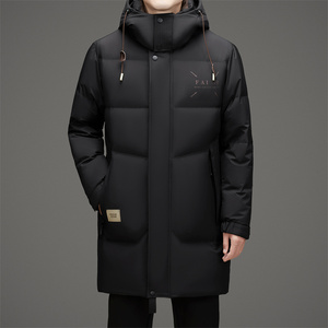 冬季可脱卸帽加厚保暖白鸭绒中长款男羽绒服外套XZ804/M9763P375图片
