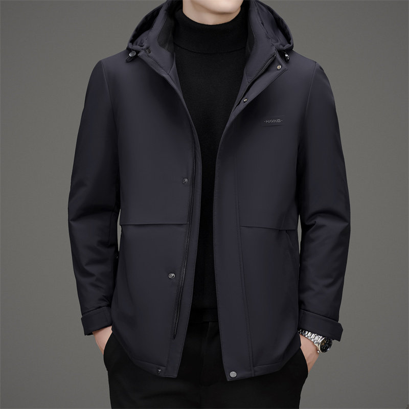 水貂绒内胆可拆羽绒服男士中老年连帽冬季派克服外套M72812P320,男装羽绒服,星座804（原QT730）