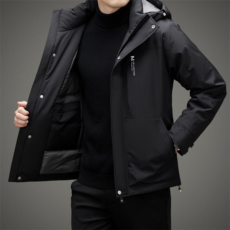 中老年男士连帽白鸭绒商务羽绒服冬季宽松外套XZ804/M9793P260,男装羽绒服,星座804（原QT730）