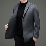 高品秋冬双面呢羊毛西装男短款格子休闲呢子M33905P265，男装毛呢大衣，星座804（原QT730）