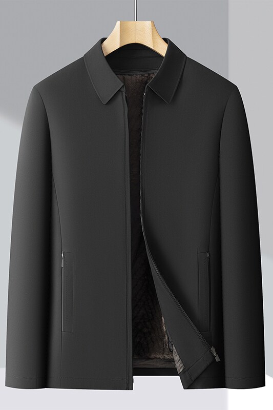 冬季高品中老年纯色商务羽绒服貂绒内胆可拆M5199P235挂拍,男装羽绒服,星座804（原QT730）