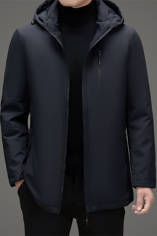 羽绒内胆可拆男士中老年连帽羽绒服冬季商务外套M852P265,男装羽绒服,星座804（原QT730）