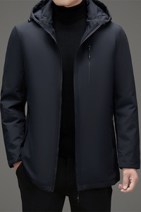 羽绒内胆可拆男士中老年连帽羽绒服冬季商务外套M852P265图片