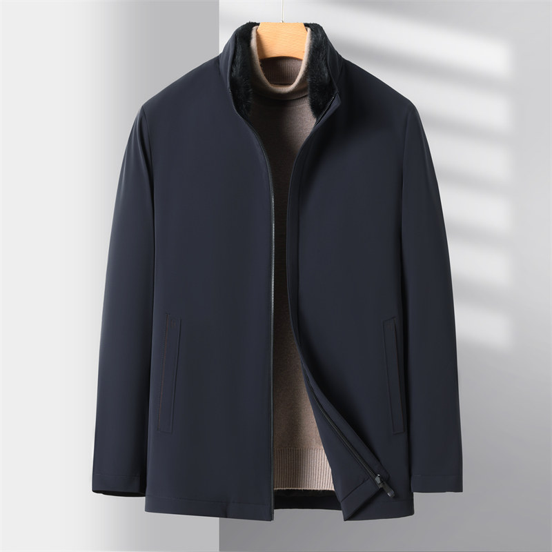 水貂绒内胆可拆羽绒服男士中老年毛领冬季派克服外套M72308P310,男装羽绒服,星座804（原QT730）