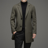 男士双面呢羊毛大衣男中长款商务休闲修身呢子33010P235，男装毛呢大衣，星座804（原QT730）
