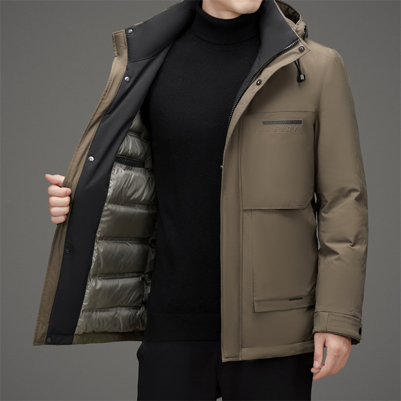 冬季中老年男士可脱卸帽白鸭绒商务羽绒服XZ804/M9767P235,男装羽绒服,星座804（原QT730）