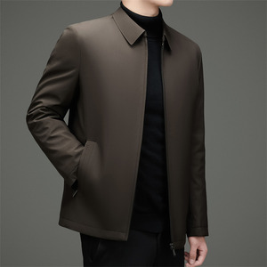 高品冬季新款中老年纯色商务羽绒服貂绒内胆可拆XZ804/M5199P235图片