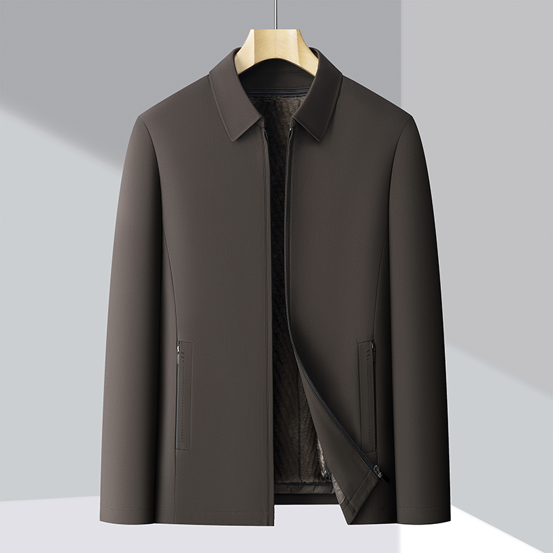 冬季高品中老年纯色商务羽绒服貂绒内胆可拆M5199P235挂拍，男装羽绒服，星座804（原QT730）