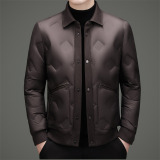 冬季新标50绒压胶翻领简约羽绒服XZ804/M6999P230，男装羽绒服，星座804（原QT730）