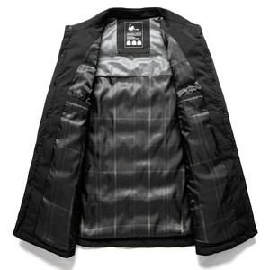 男士商务休闲秋冬新款轻薄羽绒服加厚保暖修身夹克G2210P115黑色图片