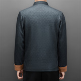 冬季老人印花唐装风男加绒爸爸中式品质外套M25312P115，男装民族服装，星座804（原QT730）