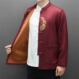 冬季老人绣花唐装风男加绒爸爸中式品质外套M25501P115，男装民族服装，星座804（原QT730）