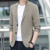 夏季薄款冰丝西服男商务休闲透气防晒服男士外套M23609P130卡其色，男装西服，星座804（原QT730）