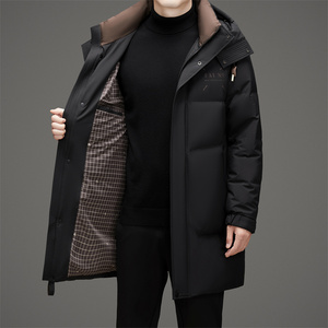 冬季可脱卸帽加厚保暖白鸭绒中长款男羽绒服外套XZ804/M9763P375图片