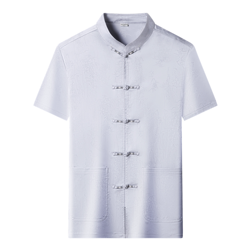 高端提花唐装男士中老年风新中式汉服MB9302P116星空灰,男装民族服装,星座804（原QT730）