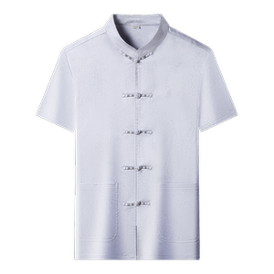 高端提花唐装男士中老年风新中式汉服MB9302P116星空灰图片
