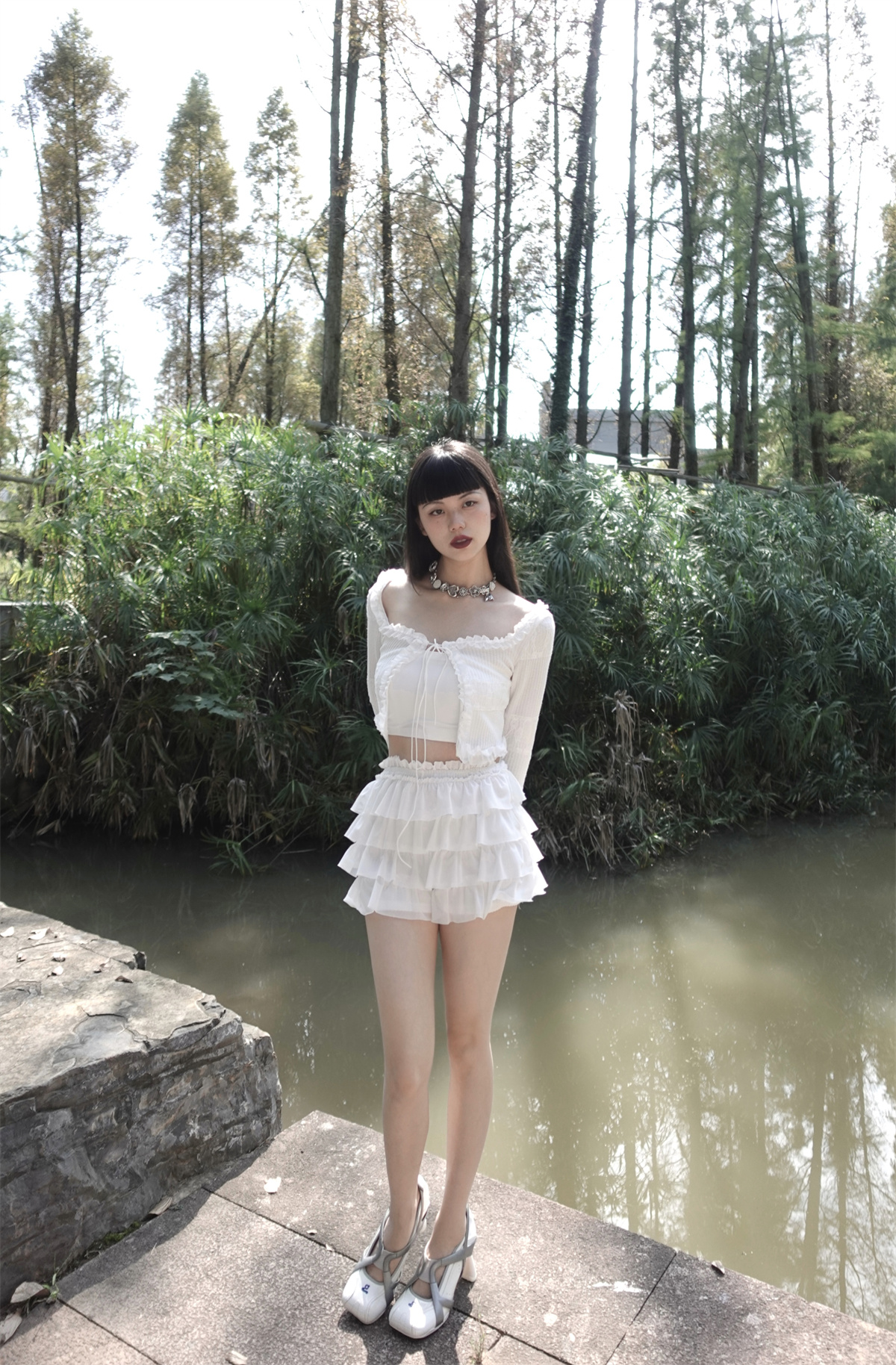 花羽蕾馥裙蕾丝花边古典精致温柔