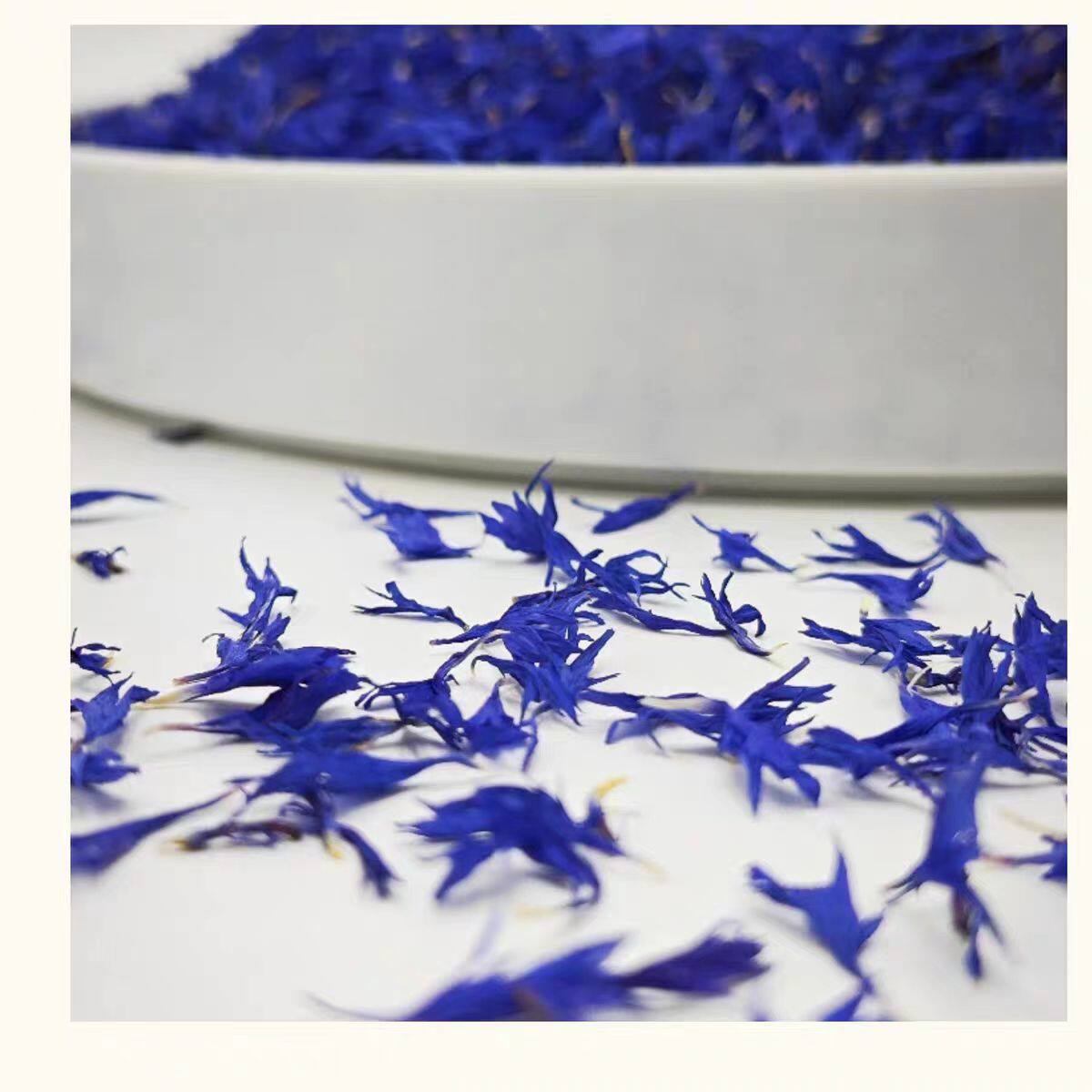 蓝色矢车菊花瓣diy手工烘培奶茶蛋糕咖啡装饰原料干花瓣100g散装