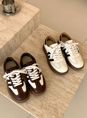 LMENY 复古布洛克休闲德训鞋2026春季新款厚底休闲鞋1228-6