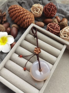 平安扣 网红同款 钥匙扣 包挂 包邮 定制 天然玉髓平安扣