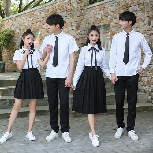 ins学生班服大合唱毕业季白衬衫