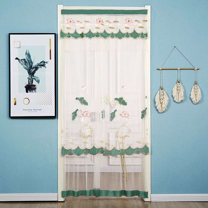 蕾丝双层门帘免打孔家用防蚊纱帘卧室厨房卫生间隔断帘半帘夏四季在类目 居家布艺, 窗帘门帘及配件, 门帘中 - 来自Buy2taobao.com提供专业的淘宝代购服务
