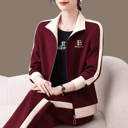 官方迈耐克斯妈妈运动服套装2026春秋季新款时尚高级感立领休闲服
