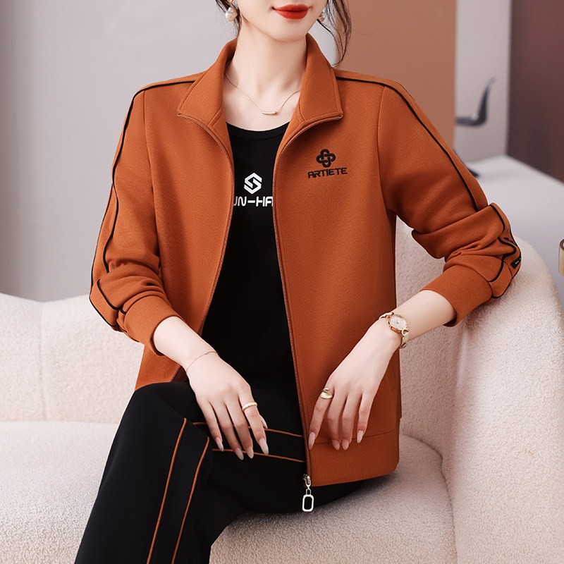 官方迈耐克斯运动套装女士春秋跑步休闲服三件套2026新款妈妈洋气