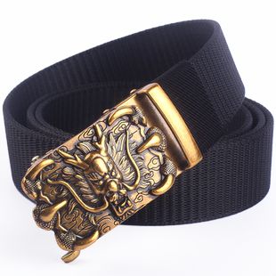 无孔免打孔商务男士加长腰带尼龙帆布皮带大码休闲裤腰带青年牛仔