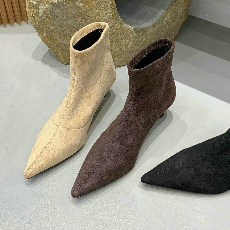 大码女靴41到43款尖头高跟鞋短靴