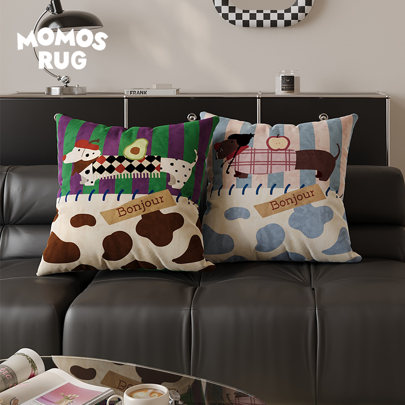 波拉狗狗沙发抱枕简约腰枕垫可爱氛围办公室百搭家用车载午睡枕套