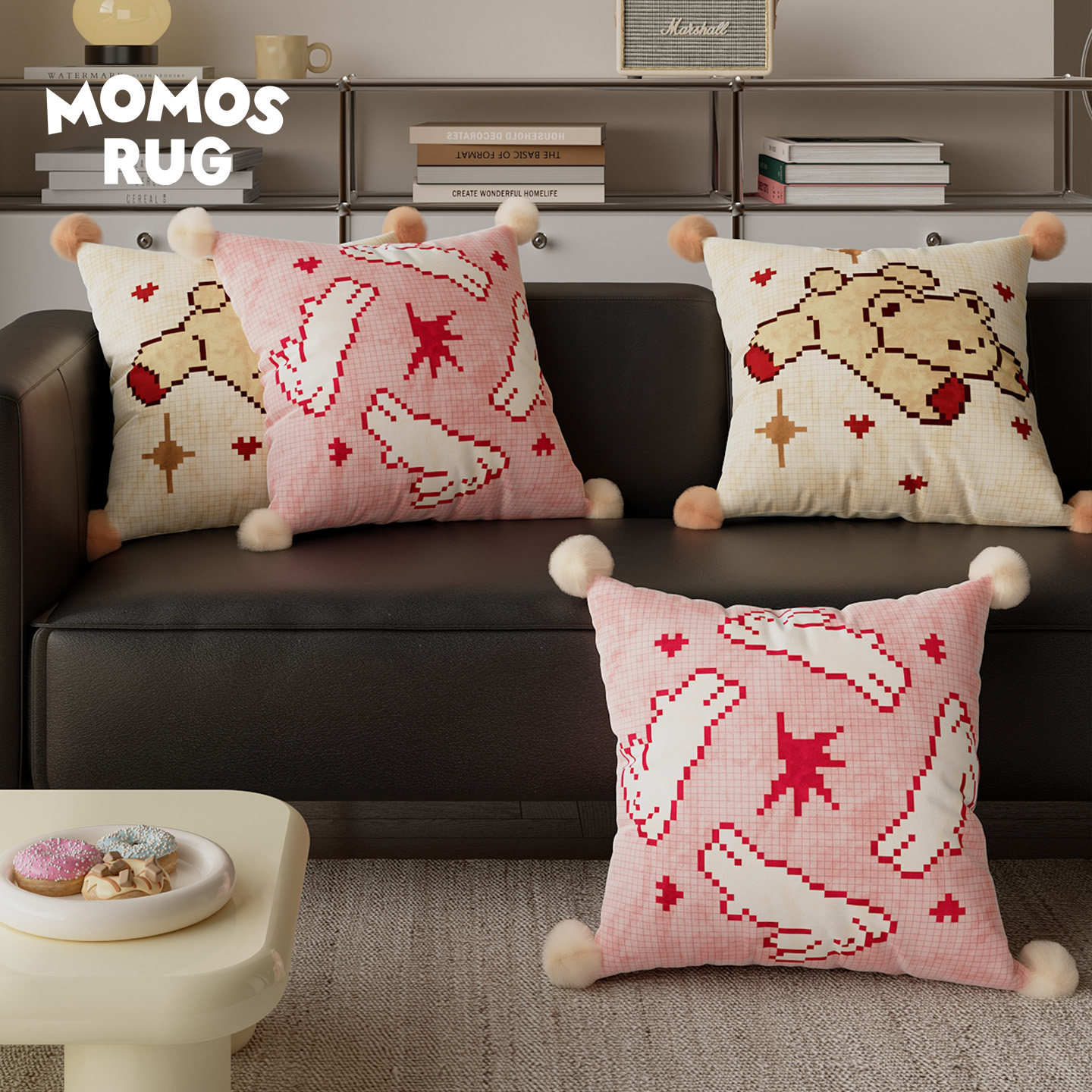 躺平熊兔沙发抱枕客厅靠背垫办公室简约卡通百搭车载午睡垫靠枕,居家布艺,靠垫/抱枕,淘宝优惠券,粉丝福利购,淘宝优惠卷