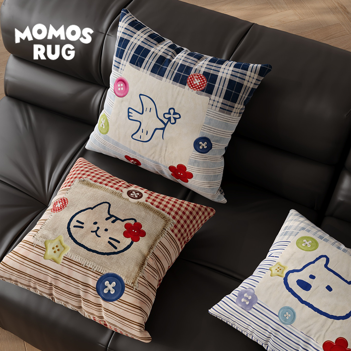 咿呀拉米沙发抱枕腰枕靠背垫办公室简约蔬菜家用车载午睡垫靠枕