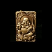 弥勒佛未来佛复古纯黄铜精致毛衣链创意吊坠民族风个性 秋冬挂件