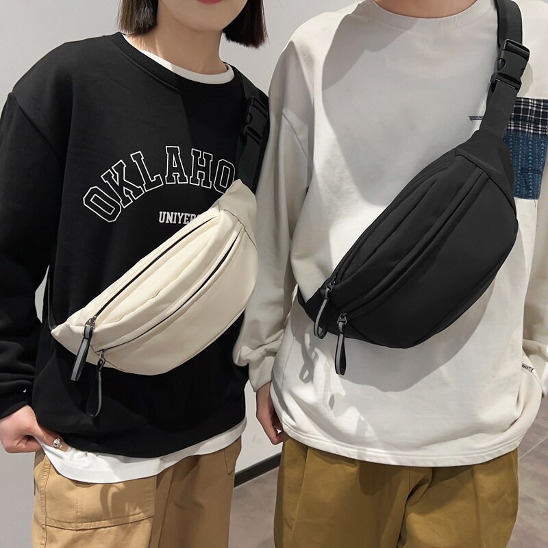男士新款潮感胸包反光尼龙斜挎