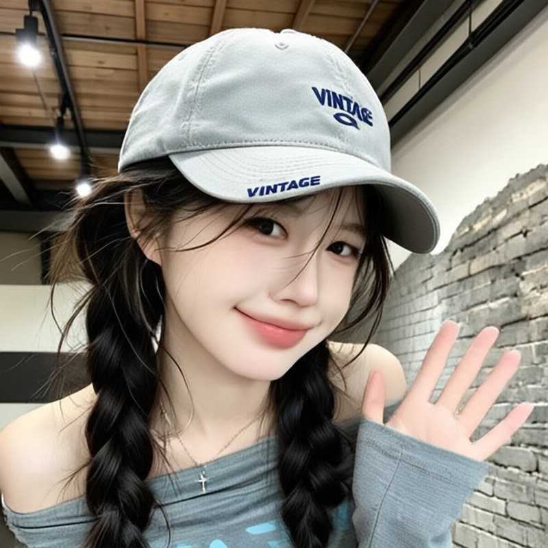 2026秋冬美式复古水洗棒球帽女小